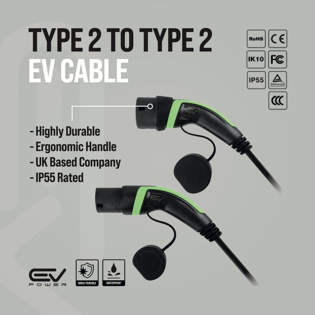  3 Pin to Type 2 - 5M - Audi Q4 e-tron Charging Cable